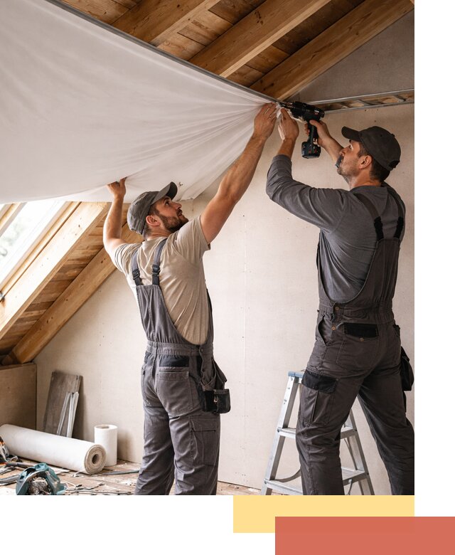 Монтаж натяжного потолка в мансарде в Кинели