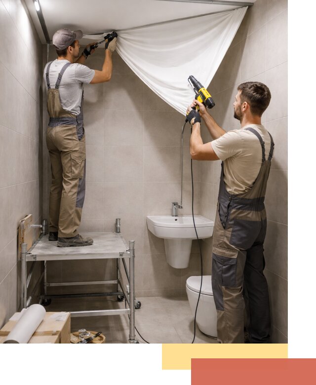 Монтаж натяжного потолка в санузле в Кинели