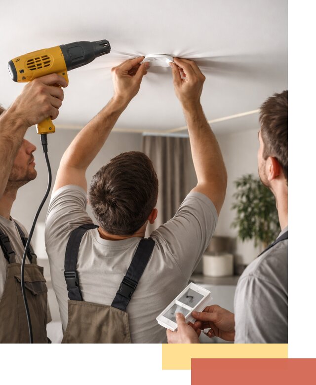 Ремонт прокола полотна натяжного потолка в Кинели