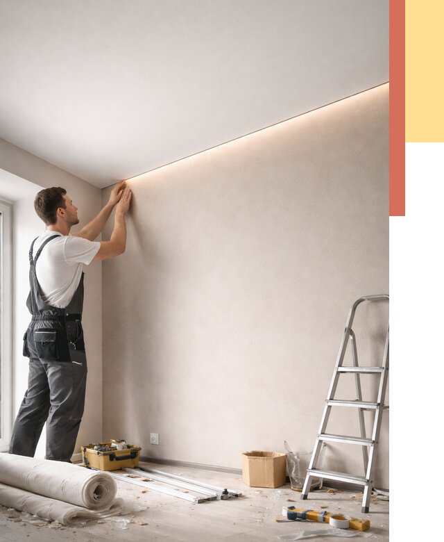 Теневые натяжные потолки в Кинели от 8354 руб. под ключ | ОТДЕЛОЧНИК-Кнл