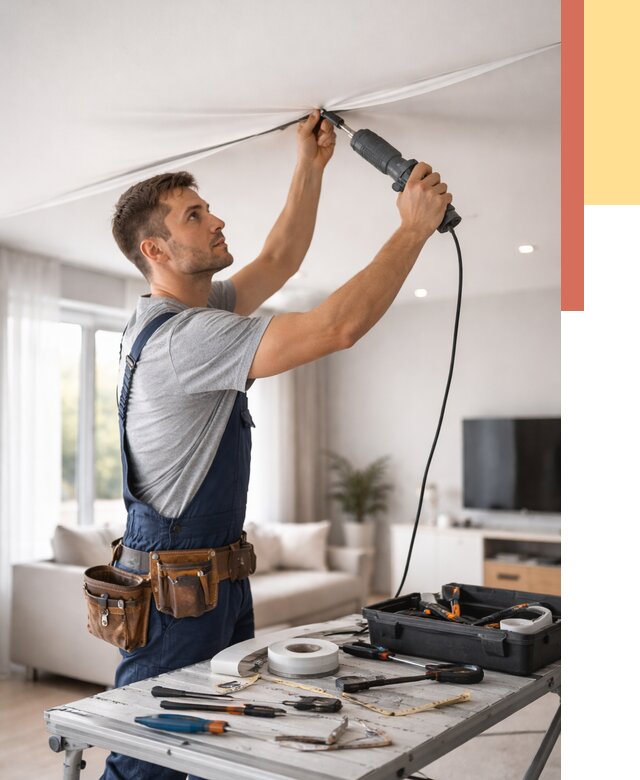 Ремонт натяжных потолков в Кинели от 9679 руб. под ключ — ОТДЕЛОЧНИК-Кнл