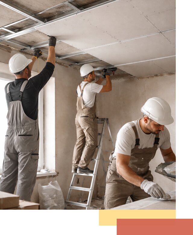 Одноуровневый потолок из гипсокартона в Кинели — монтаж и отделка