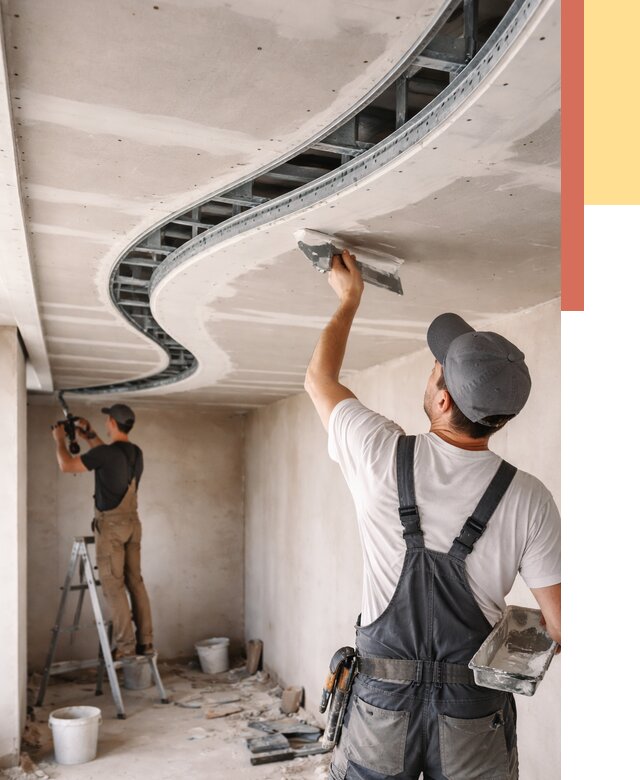 Криволинейный потолок из гипсокартона в Кинели от 2139 руб./м2 | ОТДЕЛОЧНИК-Кнл