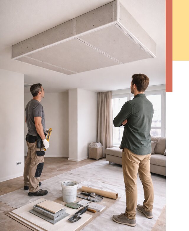 Короб на потолке из гипсокартона в Кинели от 2241 руб. — монтаж и услуги под ключ | ОТДЕЛОЧНИК-Кнл