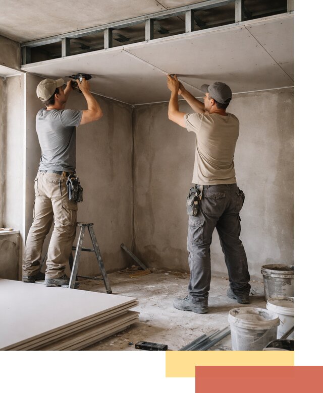 Короб из гипсокартона на потолке под ключ в Кинели