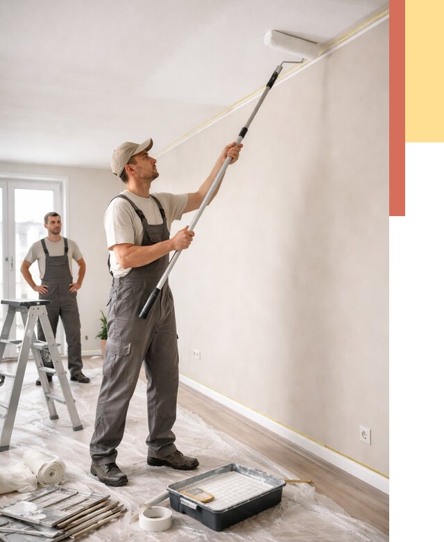 Покраска потолка из гипсокартона в Кинели от 4585 руб./м2 — услуги под ключ | ОТДЕЛОЧНИК-Кнл