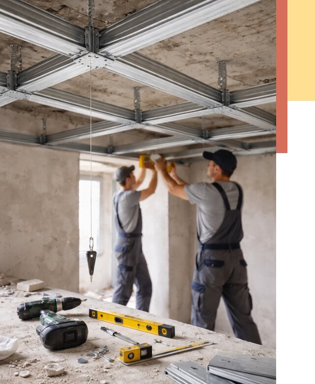 Монтаж каркаса потолка из профиля в Кинели от 4585 руб. — услуги ОТДЕЛОЧНИК-Кнл