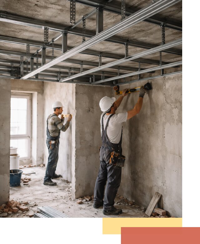 Монтаж каркаса потолка из профильного профиля в Кинели