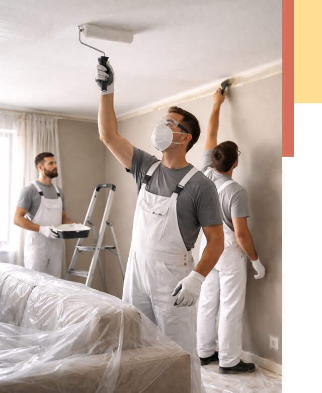 Покраска потолка водоэмельсионной краской в Кинели от 2241 руб/м² — услуги под ключ | ОТДЕЛОЧНИК-Кнл