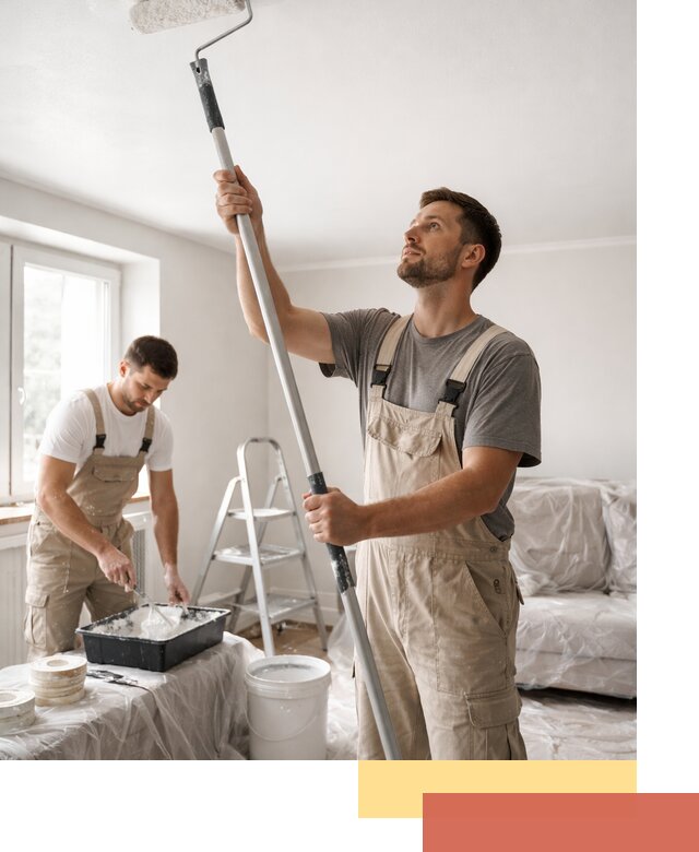 Покраска потолка водоэмульсионной краской в Кинели