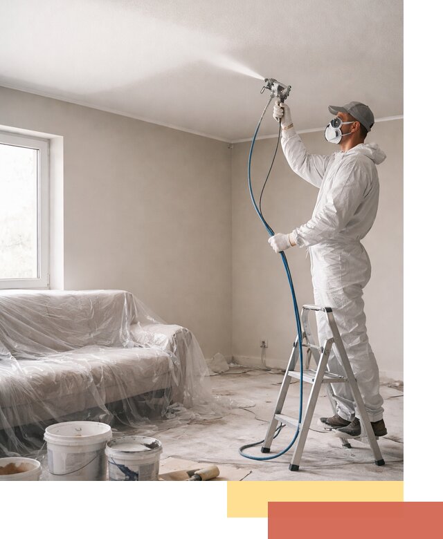 Покраска потолка краскопультом в Кинели быстро и качественно