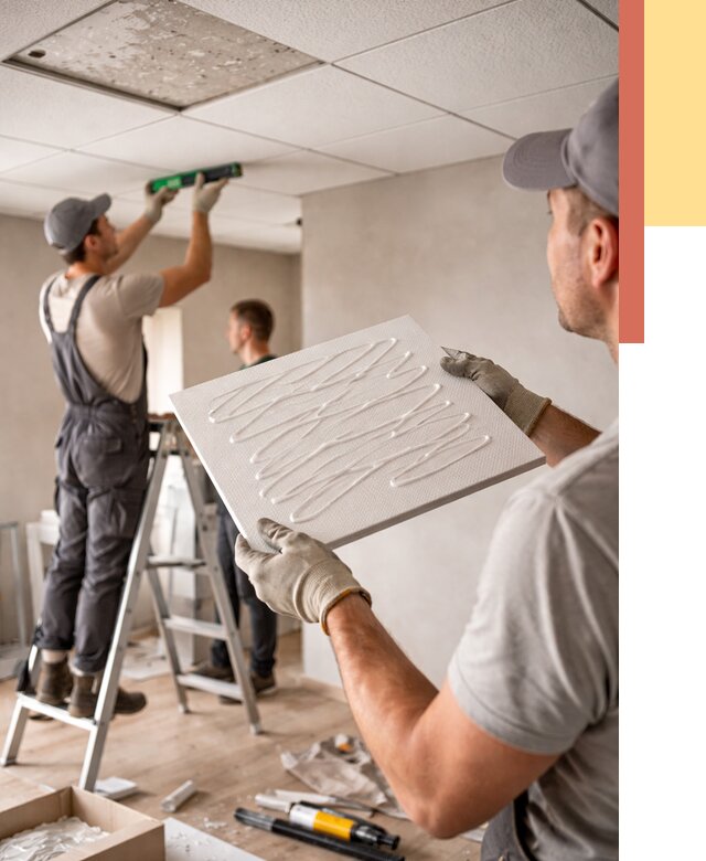 Монтаж потолочной плитки в Кинели от 4585 руб. — быстро и недорого | ОТДЕЛОЧНИК-Кнл