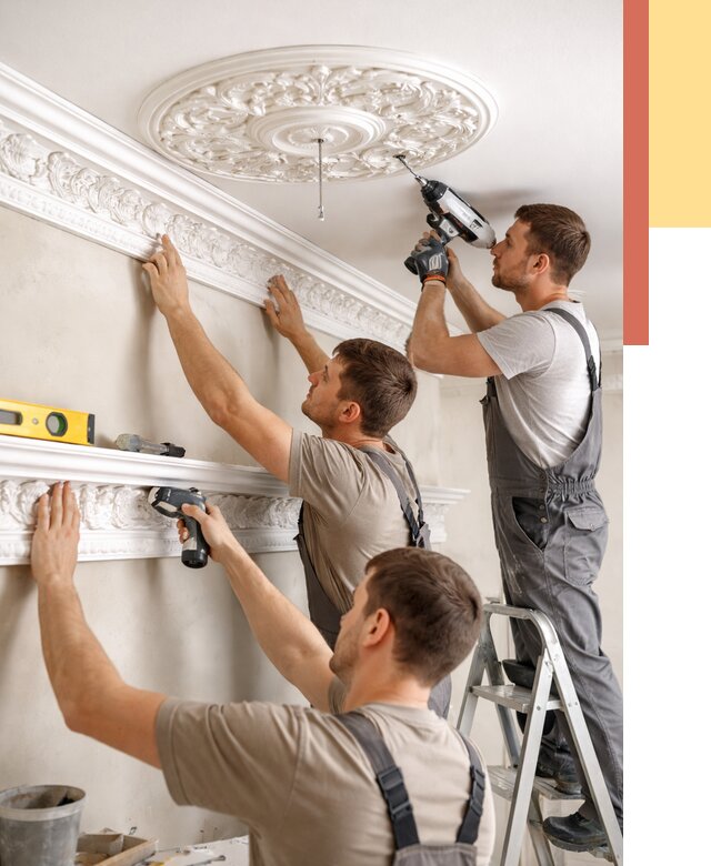 Монтаж лепнины на потолок в Кинели от 3260 руб. быстро и недорого | ОТДЕЛОЧНИК-Кнл