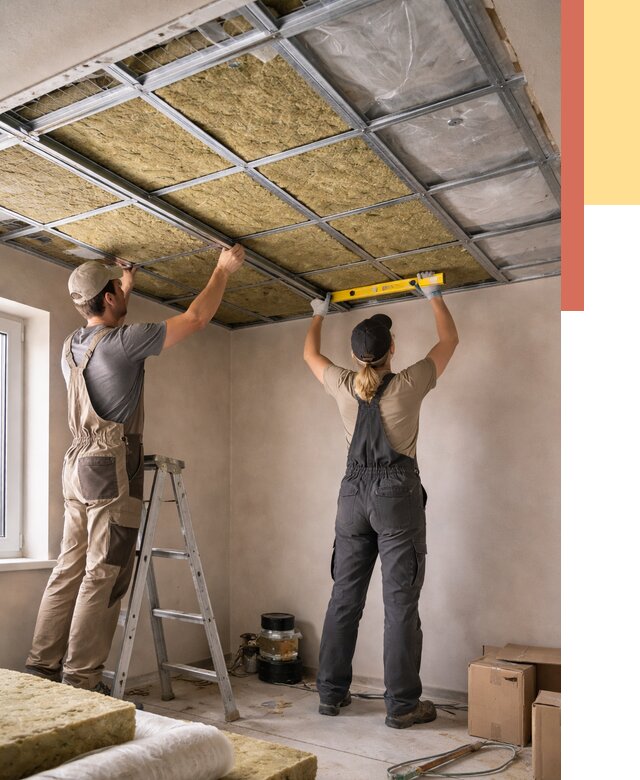 Шумоизоляция потолка в Кинели от 1274 руб. под ключ — услуги ОТДЕЛОЧНИК-Кнл